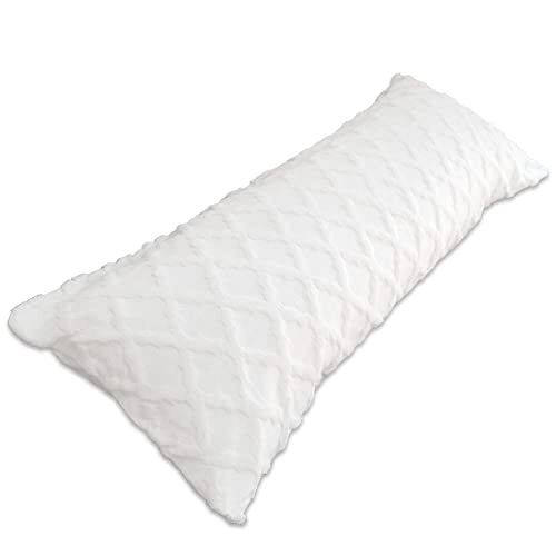 Waffle Velvet Body Pillowcase 21x54 Inches Milky White