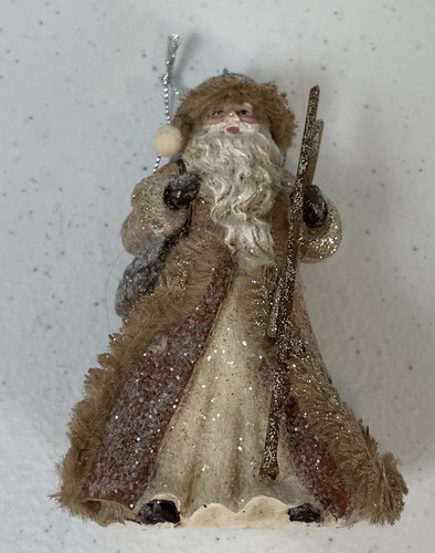Christmas Ornament Old World Santa 4.5" x 2.5" Rustic Look Woodsy Father Xmas - Picture 5 of 7