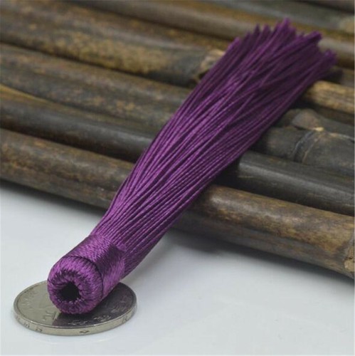10 piezas borlas de seda satinada de 4,7 pulgadas para ropa llavero pendiente artesanías - Imagen 19 de 31