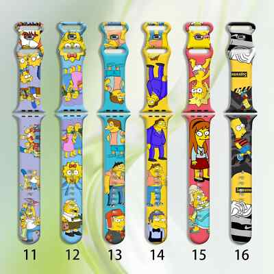 Disney Simpson Strap for Apple Watch 11 10 9 Silicone 46mm 44mm 42mm 41mm