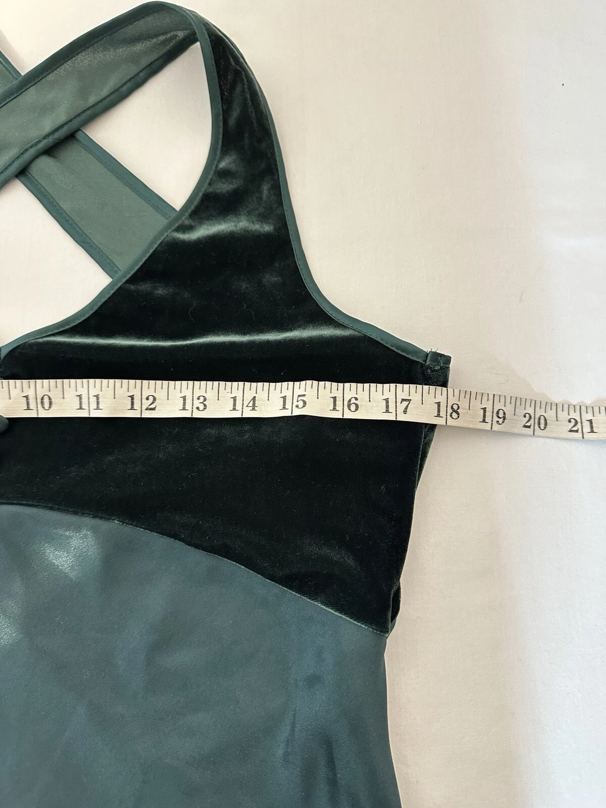 VALENTINO Camicia da notte vintage California Dynasty verde velluto e raso abito slip fata grunge M