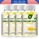 Mullein Leaf Capsules For Lung Cleansing & Detox Herbal Dietary Supplement Pills