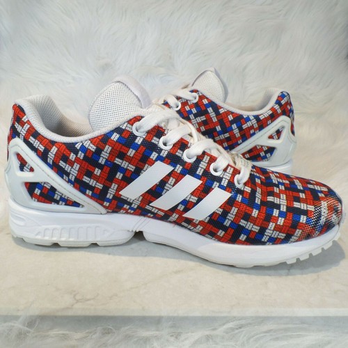 adidas Torshion ZX Flux Reflective Woven Red White Blue Sneakers Men's Size 7 - Picture 6 of 9