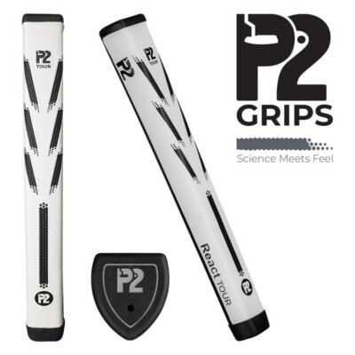 P2 Golf Puttergriff - React Tour Midsize White - Ersatzgriff + GRATIS Tape