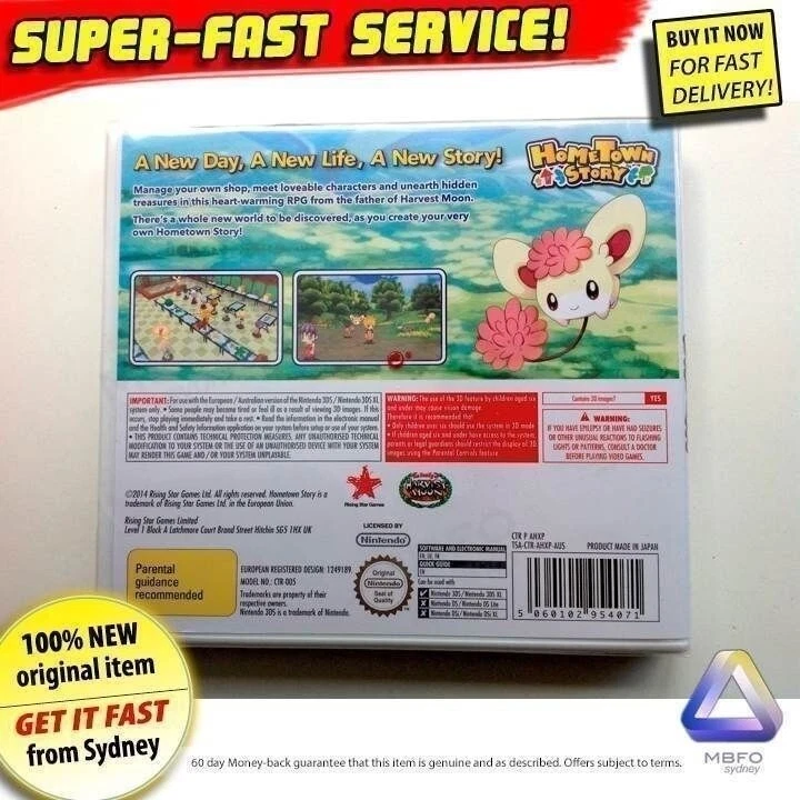 HomeTown Story Nintendo 3DS XL 2DS *NEW *RARE OZI Harvest Moon AU JRPG Home Town - Image 2 of 4