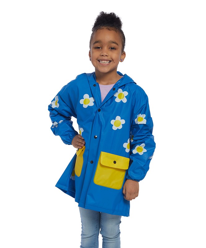 NWT Lilly of New York Baby Girls Blue Daisy Rain Jacket 12 Months