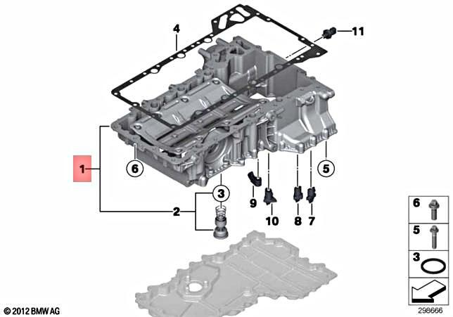 BMW 11137621071 Genuine OEM Upper Oil Pan for sale online | eBay