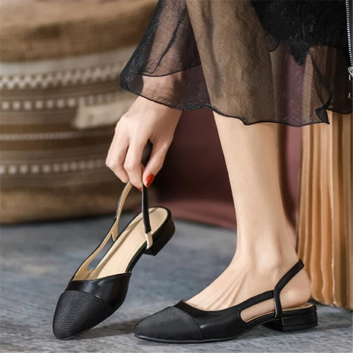 Woman Fashion Sandals Casual PU Low Rubber Rome Square heel Flat Back Strap Toe - Picture 54 of 55