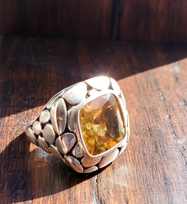 Gorgeous John Hardy Honey Whiskey Colored Kali Square Ring Sz 6