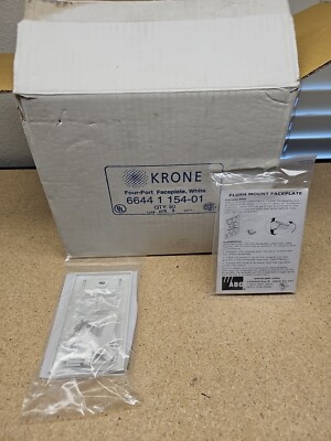 50x Four Port Faceplate White Flush Mount 6644 1 154-01 Krone ADCP-92-142
