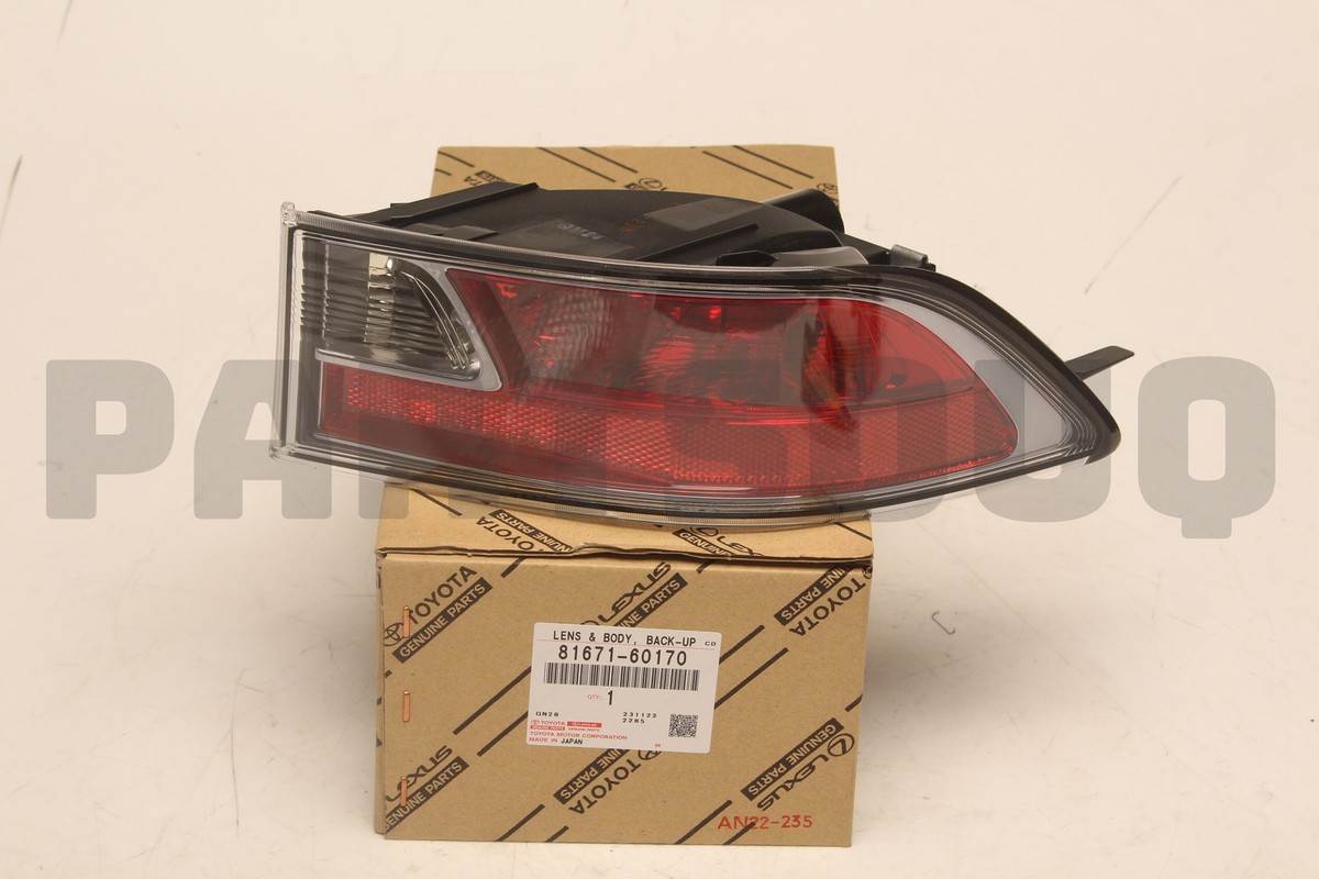 8167160170 Genuine Toyota LENS & BODY, BACK-UP LAMP, RH 81671