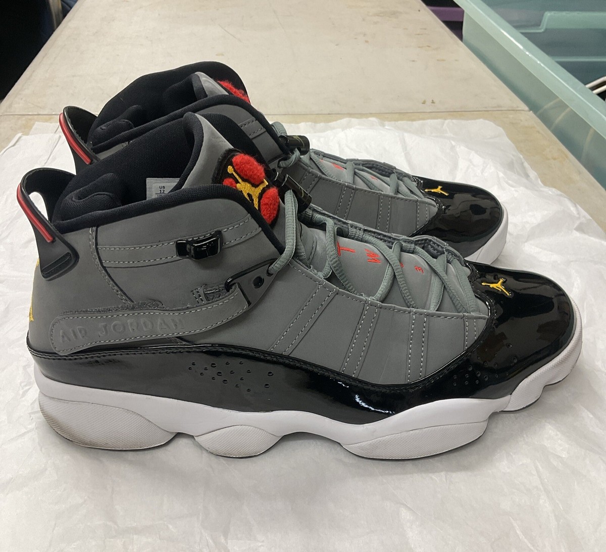 Nike Air Jordan 6 Rings Smoke Grey Gold Bred 322992-022 Size