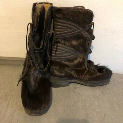 Caber original stivale dopo sci pelle e pelo marrone donna tg 38