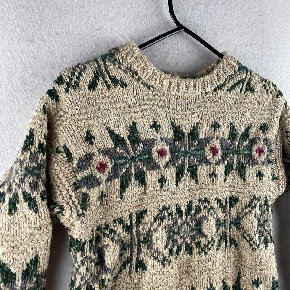 Suéter limitado tejido a mano para mujer pequeño S multicolor suéter mezcla de lana y seda Foto 4 de 4