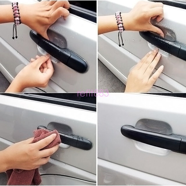 4x Car Door Handle Clear Adhesive Scratch Protective Film Cover Vinyl