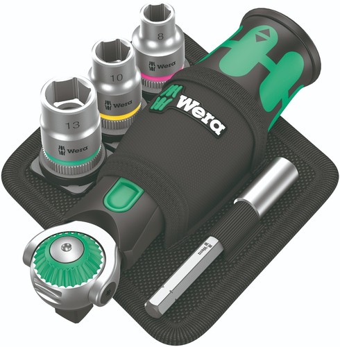Wera 8009 Zyklop Pocket Set 2 Socket Wrench Set 3/8" Drive Metric 05004281001 - Picture 2 of 11
