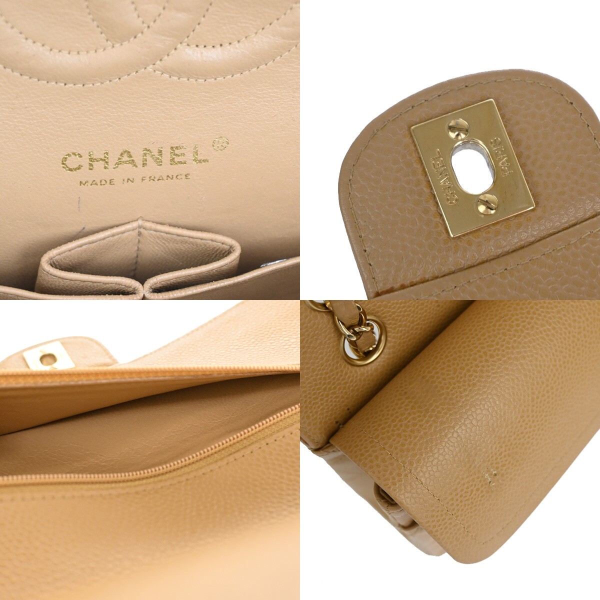 CHANEL CC Matelasse 25 Double Flap Chain Shoulder Bag Caviar CHANEL CC Matelasse 25 Double Flap Chain Shoulder Bag Caviar