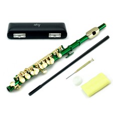Guarantee High Quality Sound Green Plated Piccolo with Gold Keys. Band Approved