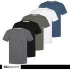 Mens 5 Pack Multipack Plain T-Shirt Short Sleeve Crew Neck Tees Cotton Mix Gym