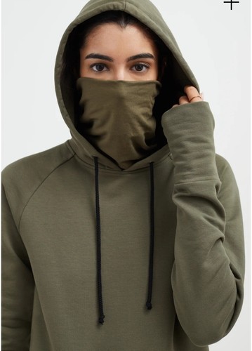 Marcella New York Sweatshirt Maxi Dress Sz LP Hooded Minimalist Boxy Lagenlook - Picture 3 of 15