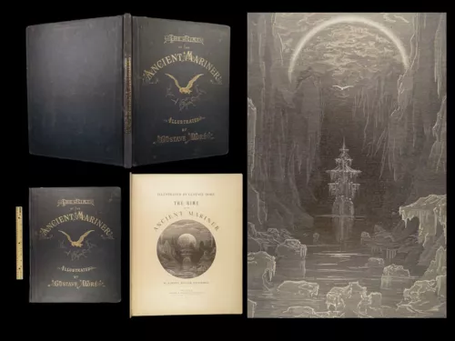 1881 HUGE FOLIO Rime of Ancient Mariner Sam Coleridge Gustave Dore Illustrated