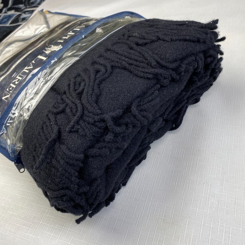 NEW! *RARE BLACK* Ralph Lauren SOLID WOOL THROW BLANKET Home Collection 54 x 72 - Picture 15 of 23