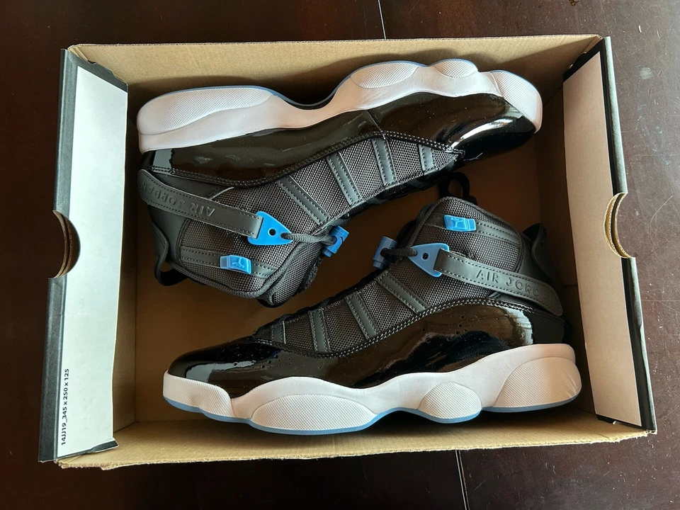 Nike Air Jordan 6 Rings Black Anthracite University Blue UNC 322992-041 Men's - Image 2 of 4