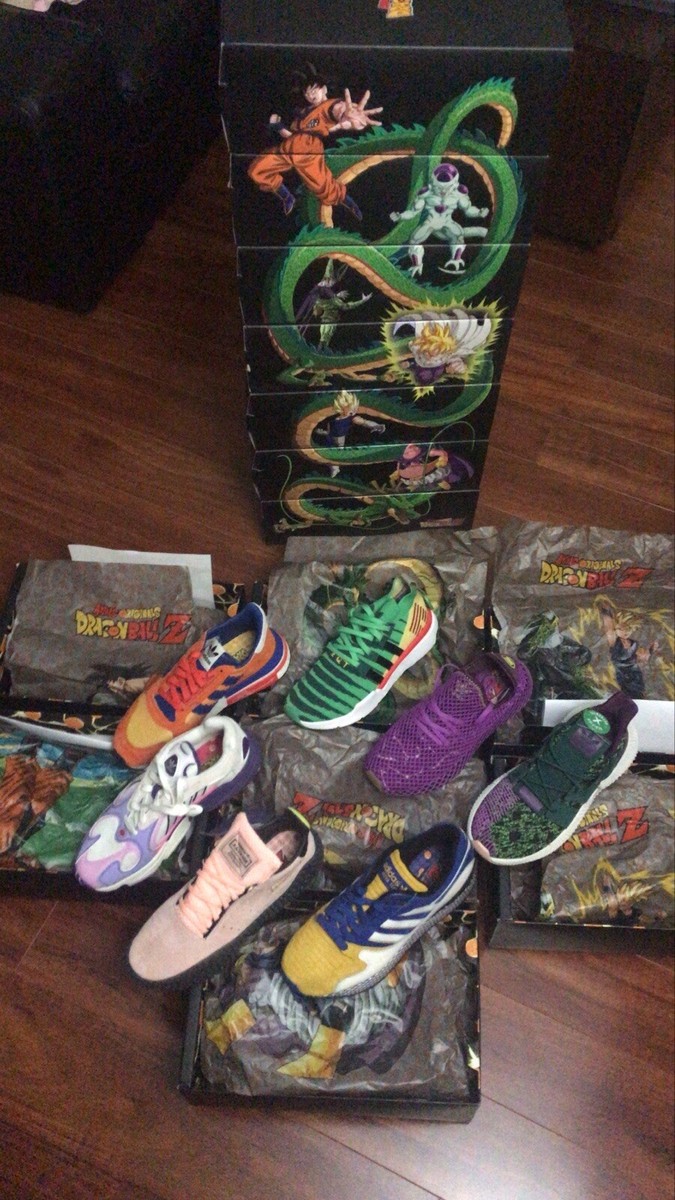 All NEW* Adidas Dragon Ball Z shoes size 8 whole set D97046 All NEW* Adidas Dragon Ball Z shoes size 8 whole set D97046