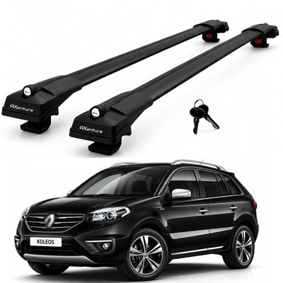 2X Roof Bars for Renault Koleos 2007 2016 Lockable Roof Rack Cross Bars Black