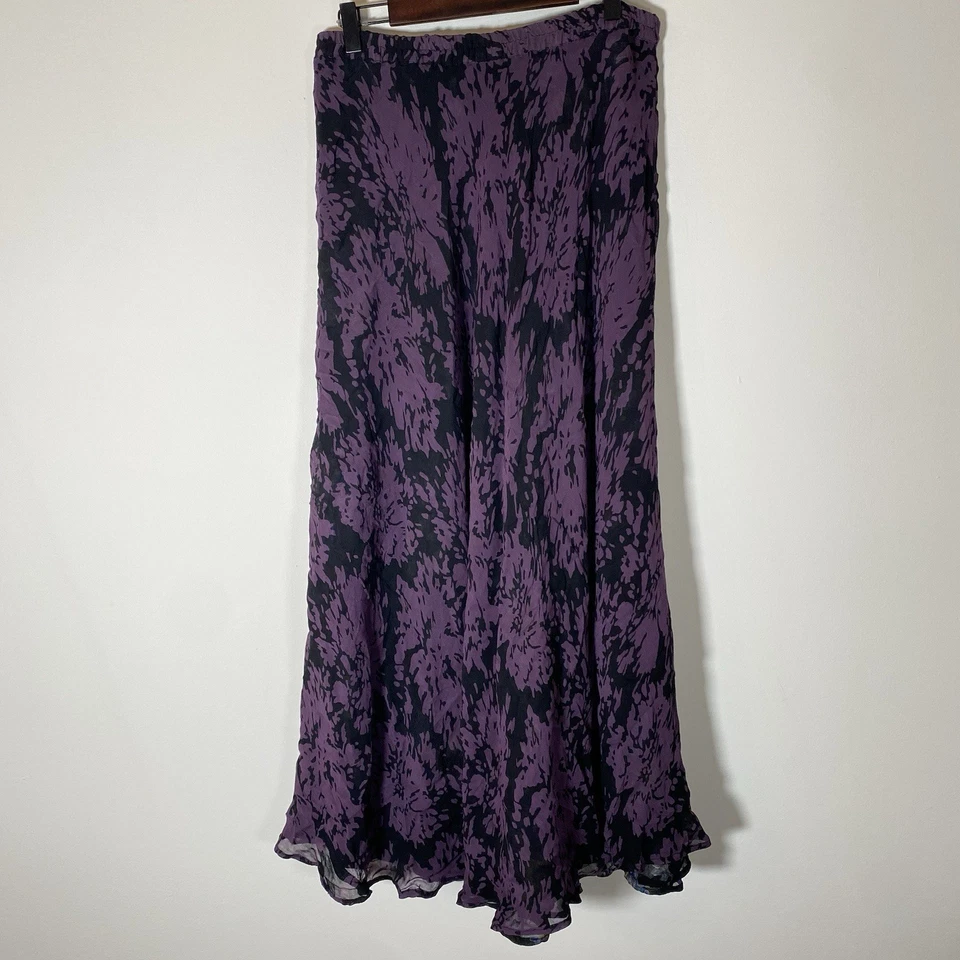 Sarah Arizona Skirt Womens Large Reversible Maxi Boho Floral India Dark Romantic - Image 4 of 4