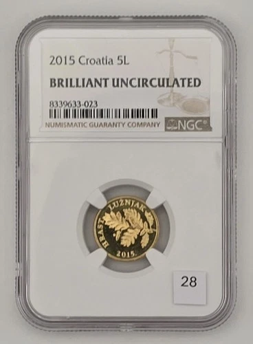 2015 Croatia 5 Lipa NGC BU – Certified Brilliant Uncirculated World Coin