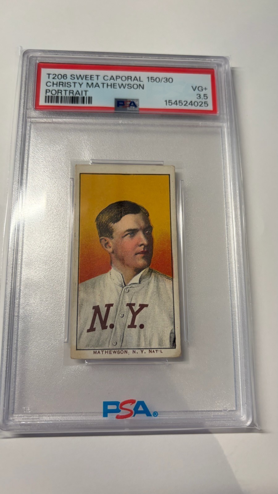 Christy Mathewson T206 Portrait SWEET CAPORAL - PSA 3.5
