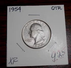 1954 SILVER WASHINGTON QUARTER - XF
