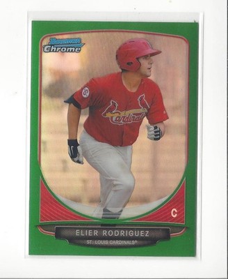 2013 Bowman Chrome Draft Picks Green Refractor #83 Elier Rodriguez Cardinals /75