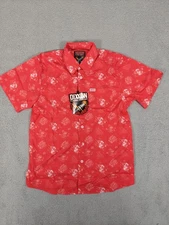 Dixxon Flannel Co Shirt Mens Medium Red The 350 Engine Party Button Up New