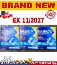 NICODERM CQ STEP 1 STOP SMOKING CLEAR NICOTINE PATCHES 1 Week 7 PATCHES 3PK