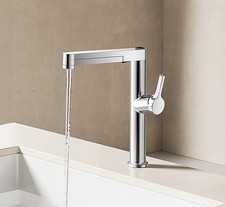 Luxury Brass Chrome Folding Swivel Kitchen Sink Mixer Tap Pull Out LCD Faucet