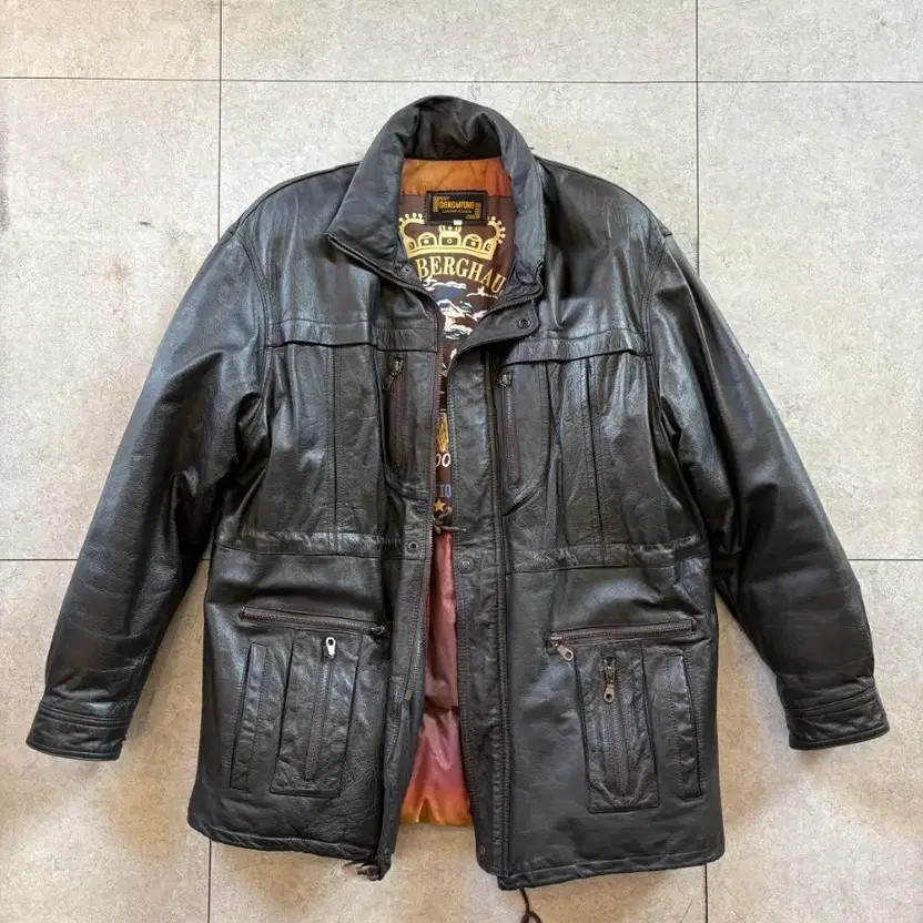 Gos Down Leather Jacket with Inner Padding - image 1