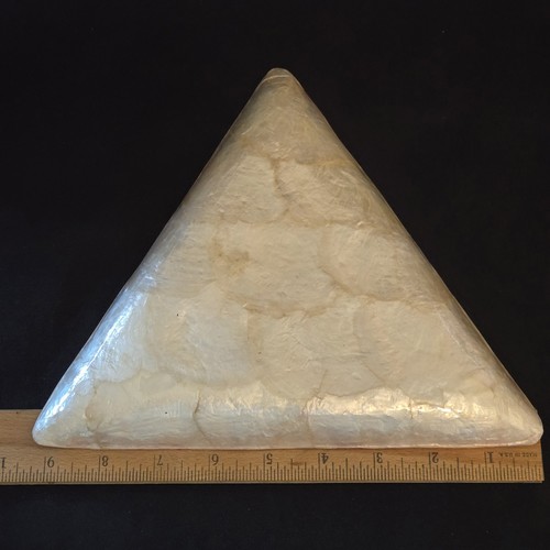 Studio Art Warning Triangle Multicolor Capiz Shell 9¼" Unbranded Plastic Coating - Picture 9 of 9