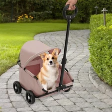13.78*20.81*20.08" Foldable Pet Stroller For Shopping Walking For Small Dogs