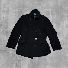 Vintage Polo Ralph Lauren Navy Wool Double Breasted Size Large Coat