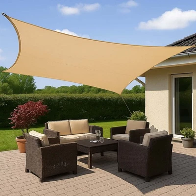 WELTBILD Sonnensegel 3,6x3,6m beige Sonnendach Sonnenschutz UV-Schutz & Windschutz Ösen