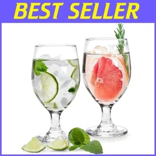 Elegant 12-Pack 13 oz Modern Goblet Glasses - Lead-Free Durable Beverageware