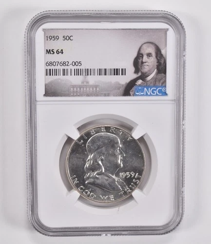 MS64 1959 Franklin Half Dollar NGC Special Label *7503