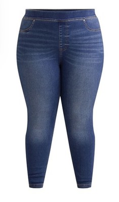Terra & Sky Women's Plus Size High Rise Skinny Jeggings~Medium Tint~Size 0X~NWT
