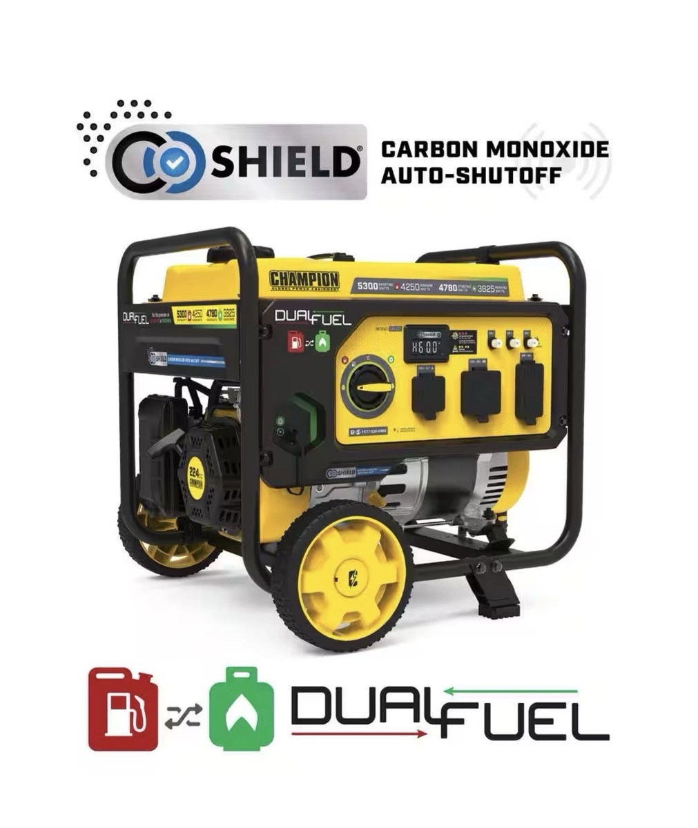 CHAMPION DUAL FUEL 直接引き取り　【Tatsu 】 Champion Dual Fuel Portable Generator 5300W/4250W Model 201279 | eBay