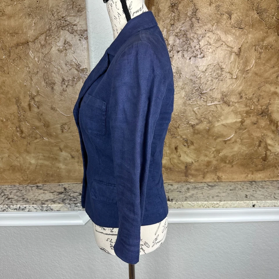 Chaqueta Blazer Missoni Sport Mujer 6 Lino Preppy Azul Deconstruido Italia Foto 4 de 4