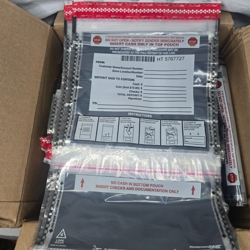 Fraudstopper 9x15 Bank Deposit Bags 400ct