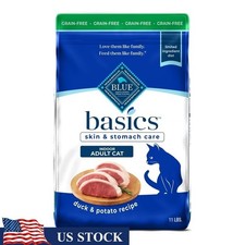 Grain Free Dry Cat Food Duck Potato Skin Stomach Care Healthy Digestion 11 Lb