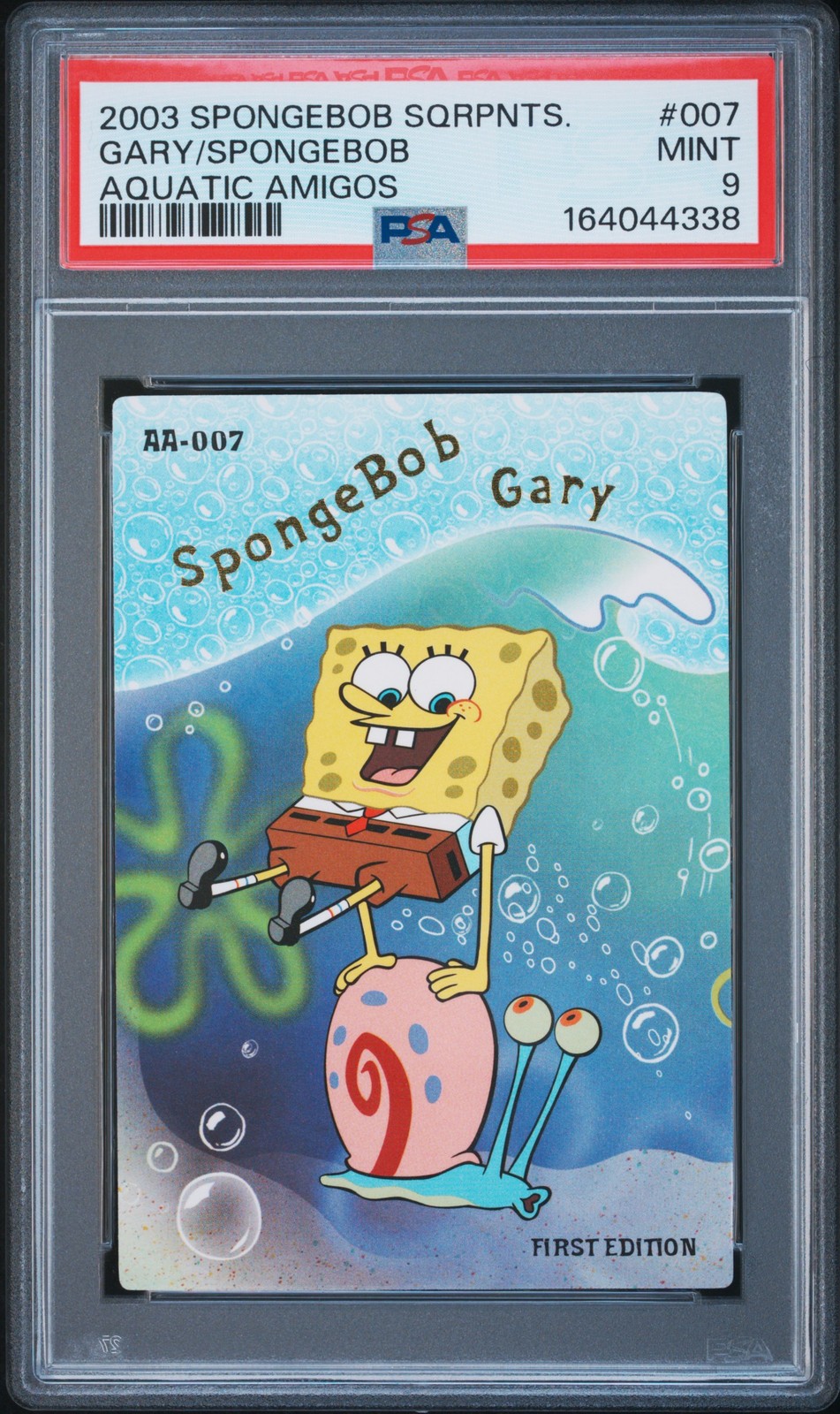 2003 UD SPONGEBOB SQUAREPANTS AQUATIC AMIGOS #007 GARY/SPONGEBOB PSA 9